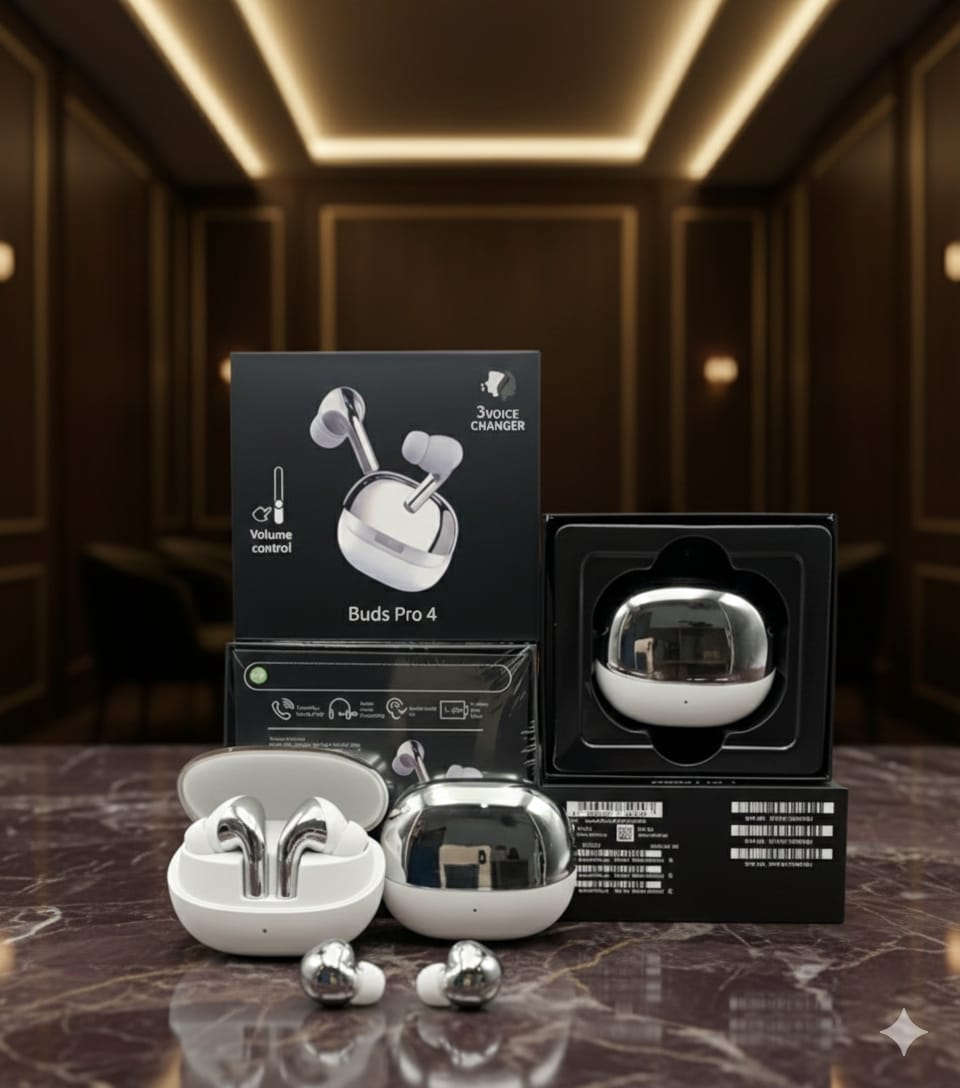 Buds Pro 4 – Premium Wireless Earbuds with 3-Voice Changer, Volume Control & HD Sound | Available in 4 Colors