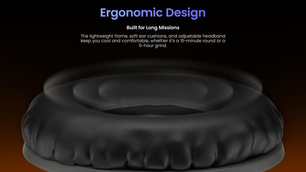 FASTER BG500 Gekko Gaming Headphones with LED RGB, Ultra-Clear Mic, Deep Bass 40mm Drivers, Noise-Isolating Cushions, Adjustable Headband, Lightweight Design - Compatible with PC/PS4/PS5/Mobile