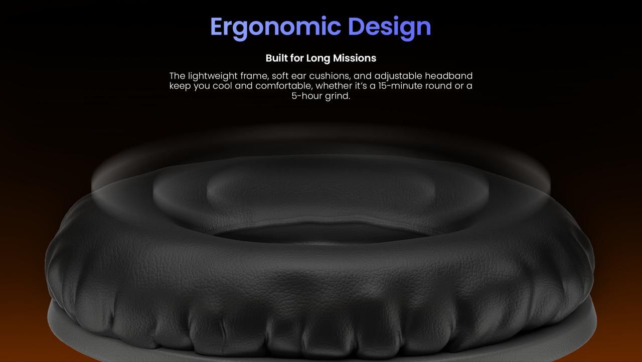 FASTER BG500 Gekko Gaming Headphones with LED RGB, Ultra-Clear Mic, Deep Bass 40mm Drivers, Noise-Isolating Cushions, Adjustable Headband, Lightweight Design - Compatible with PC/PS4/PS5/Mobile