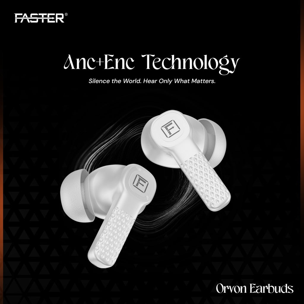 Faster TroniX Half In-Ear Earbuds Bluetooth 5.4 with ENC Tech, LED Display Charging Case, 5H Playback, 13mm Driver, Enhanced Bass, Type-C Charging, True Wireless Earbuds with Mic (Midnight Black)