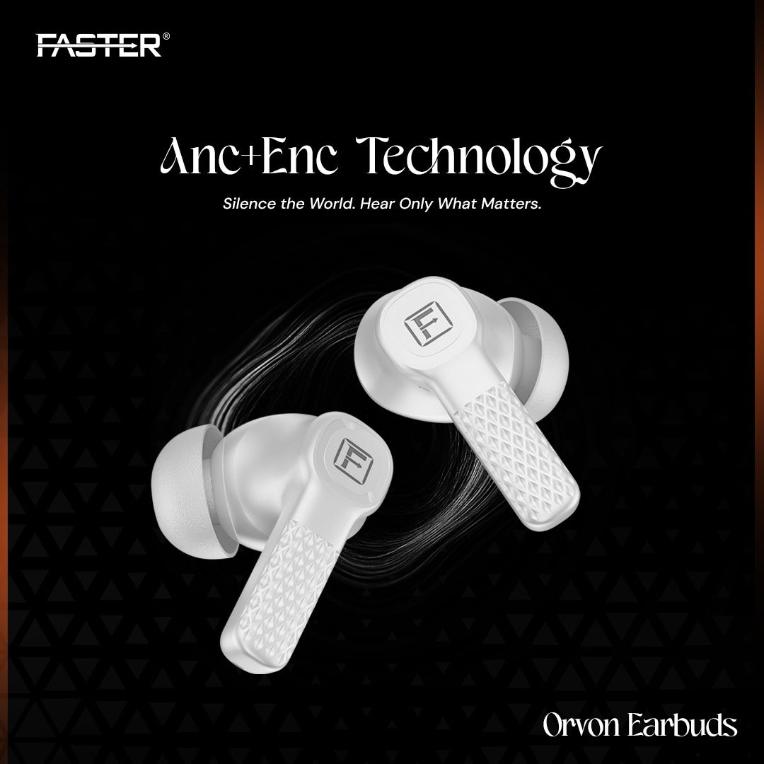 Faster TroniX Half In-Ear Earbuds Bluetooth 5.4 with ENC Tech, LED Display Charging Case, 5H Playback, 13mm Driver, Enhanced Bass, Type-C Charging, True Wireless Earbuds with Mic (Midnight Black)