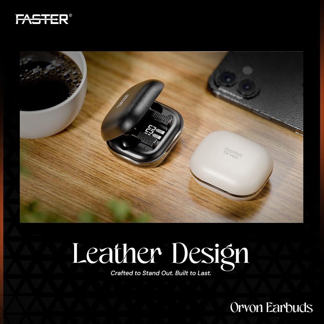 Faster TroniX Half In-Ear Earbuds Bluetooth 5.4 with ENC Tech, LED Display Charging Case, 5H Playback, 13mm Driver, Enhanced Bass, Type-C Charging, True Wireless Earbuds with Mic (Midnight Black)